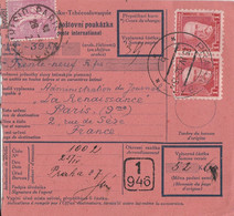 Tschechoslowakei Auslandsüberweisung 1932 Von Prag 37 Nach Frankreich Mit Marke - Storia Postale