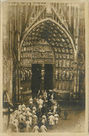 Strasbourg * Carte Photo * Le Maréchal FOCH Sur Le Parvis De L'église * Fête - Straatsburg