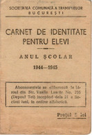 Romania, 1944, Bucharest Tramway - Vintage Transport Pass / ID Card, ITB - Altri