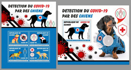 GUINEA 2022 - Detection Of COVID-19 By Dogs. M/S + S/S. Official Issue [GU220249] - Malattie