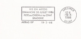 Thème Chiens - France Flamme Secap SPECIMEN - Arras - Chiens