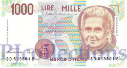 ITALIA - ITALY 1000 LIRE 1990 PICK 114b AU/UNC PREFIX "D" - 1000 Lire