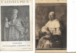 SA SAINTETE PIE X  SANTITA PIO X  LOT 2 CARTES INCORONAZIONE MONDAYE EUSTACHE RESTOUT PRECURSEUR - Vaticano