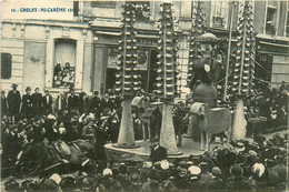 Cholet * La Mi Carême 1912 * Char * Défilé Dans Une Rue De La Commune * Charcuterie * Carnaval - Cholet