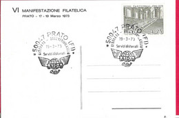 ANNULLO SPECIALE " PRATO (F)*19.3.73* GIORNATA DELL'AEROFILATELIA AIDA" SU CARTOLINA UFFICIALE - 1971-80: Storia Postale