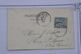 BE8 FRANCE   BELLE LETTRE  PEFORé  1895 BORDEAUX  A OLORON++SAGE 15C +AFFRANCH.INTERESSANT - Brieven En Documenten