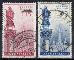 I+ Italien 1958 Mi 1005-06 Lourdes - 1946-60: Usati