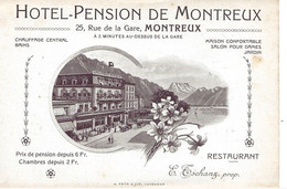 MONTREUX  -  Hôtel Pension De Montreux  -  25 Rue De La Gare  -  E. TSCHANZ  (Propriétaire) - VD Vaud