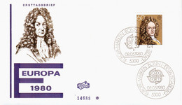 Germany Deutschland 1980 FDC Europa-Marken CEPT, Gottfried Wilhelm Leibniz, Mathematician, Philosopher, Scientist, Bonn - 1971-1980