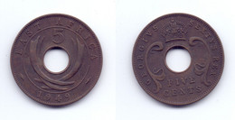 East Africa 5 Cents 1949 - British Colony