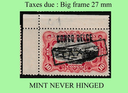 1909 ** CONGO FREE STATE/ ETAT IND. DU CONGO = EIC MNH TX18 (WIDE FRAME) RED RAPIDS + ANGLE BORDERS - Unused Stamps