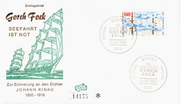 Germany Deutschland 1980 FDC Gorch Fock, Ship Ships, Bonn, Jahann Kinau, Dichter Writer - 1971-1980