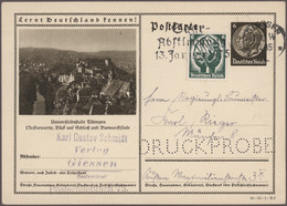 Deutsches Reich - Ganzsachen: 1926/1934, DRUCKPROBE-Lochungen, Sammlung Von 54 B - Autres & Non Classés