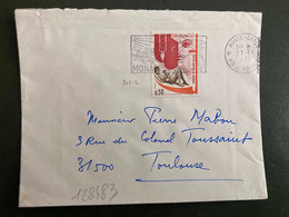 LETTRE TP LUTTE CONTRE LA DROGUE 0,50 OBL.MEC.27-12 1973 MONTE-CARLO - Briefe U. Dokumente