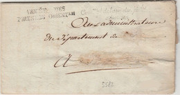 Marque " ARMEE DES PYRENEES ORIENTALES " Sur Lettre De Perpignan Du 22 Ventose De L'an 2 - Army Postmarks (before 1900)