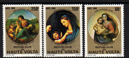 Haute-Volta N° 531 / 33 XX Noël Tableaux De Raphaël, Les 3 Valeurs Sans Charnière, TB - Haute-Volta (1958-1984)
