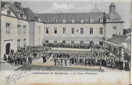 CARLSBOURG ..-- PALISEUL ..-- Cour D' Honneur . Récepion . 1910 ---> AYWAILLE ( Mme HERION ) . Vverso . - Paliseul