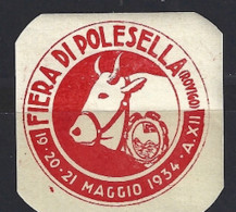 ERINNOFILO Polesella Rovigo Fiera Del Bestiame 1934 - Altri