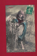 XA1112  JEUNE FILLE  FILLETTE , ENFANT, GIRL , FAMOUS GRETE REINWALD AS MIGNON BAREFOOT WITH HAY - Portraits