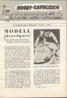 Magazine HOBBY-EXPRESSEN 1956 N,1 - Hobbyklubben Modelljärnvägar - En Suédois - Tedesco