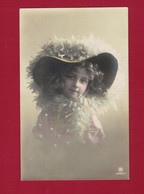 SA11109  JEUNE FILLE  FILLETTE , ENFANT, GIRL , FAMOUS GRETE REINWALD FLUFFY VICTORIAN HAT - Portraits