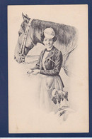 CPA Femme Avec Cheval Horse Woman Illustrateur Non Circulé - Paarden