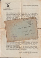 German Feldpost WW2: 10 Kp. Infanterie Regiment C At Tr. Übungsplatz Baumholder Posted 9.1.1941 - Inside A Letter - Militaria