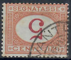 ITALIA REGNO 1890/94 - SEGNATASSE 5 C. ARANCIO E CARMINIO VARIETA' CIFRE CAPOVOLTE - USATO - Taxe