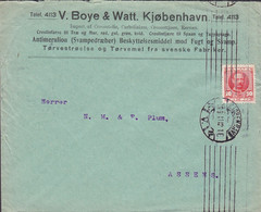Denmark V. BOYE & WATT Antimerulion (Svampedræber), TMS Cds. KJØBENHAVN K.V.B. 1911 Cover Brief ASSENS (Arr.) - Lettres & Documents