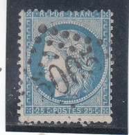 France - Année 1871/75 - N°YT 60A - Type Cérès - Oblitération Losange G.C .- 25c Bleu - 1871-1875 Ceres