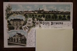 AK CPA 1898 Gruss Aus BITBURG Deutsches Reich Litho Voyagée - Bitburg