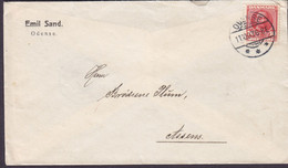 Denmark EMIL SAND, Brotype Ia ODENSE 1907 Cover Brief ASSENS (Arr.) Fr. VIII. Stamp - Storia Postale