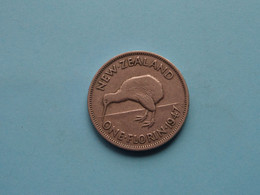 1947 - One Florin - KM 10.2a ( Uncleaned Coin / For Grade, Please See Photo ) ! - New Zealand