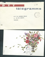 Telégramme  Dit De Luxe Pour Le Mariage De Met Me Bourreau Gerard à Toulouse En 1969  ( Bouquet )  Lh 18108 - Wedding