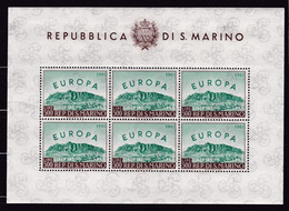 1961 San Marino Saint Marin EUROPA CEPT FOGLIETTO Di 6v. MNH** EUROPE BF Souvenir Sheet 9 - Blocchi & Foglietti