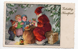 AFKH - SANTA CLAUS - KERSTMAN - WEIHNACHTSMANN - USED - The NETHERLANDS -1954 - Stamp Removed - HANNES PETERSEN - Santa Claus