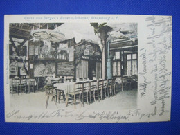 AK 1900 CPA Gruss Aus Strasbourg Serger's Bauern-Schänke DR BARR Restaurant - Strasbourg
