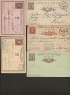 ITALIE- LOT DE 5 MARQUES POSTALES  DE 1878 A 1900 .TB - Macchine Per Obliterare (EMA)