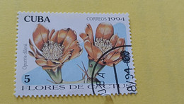 CUBA - Timbre 1997 - Fleurs De Cactus - Uno Indien (Opuntia Dillenii) - Usados