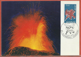 GEOLOGIE FRANCE CARTE MAXIMUM VOLCAN DE 1975 - Volcans