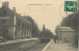 - Indre Et Loire -ref-B75- Neuillé Pont Pierre - La Gare - Gares - Plan Train - Trains - Ligne De Chemin De Fer - - Neuillé-Pont-Pierre