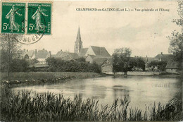 Champrond En Gatine * Vue Générale Sur Le Village Et L'étang - Autres & Non Classés