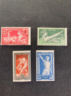 France 1924 Jeux Olympiques De Paris No 183 184 185 186  8e Olympiades Neufs Traces D’adhérence Au Dos - Unused Stamps