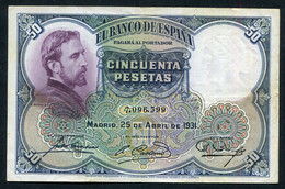 ESPAÑA - 50 Pesetas - 25.04.1931 - Eduardo Rosales - II    Circulation - 50 Pesetas