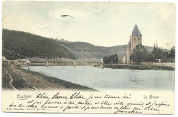 JM23.09 / CPA /  HASTIERE / LA MEUSE - LE PONT ( Colorisée ) EN...1905 - Hastière