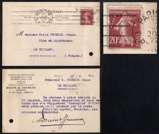 FRANCE - PERFORE - PERFIN /1922 IMPRIMERIE DOUIN & JOUNEAU A PARIS CARTE A ENTÊTE VOYAGEE (ref 5343a) - Lettres & Documents