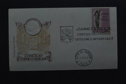 VATICAN 1962 - Enveloppe Oblitération  Concile Œcuménique VATICAN 2 - Pape Jean XXIII - Cité Du Vatican Le 11 Octobre - Storia Postale