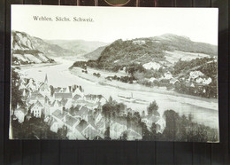 DR: AK Ansichtskarte Aus Sächs. Schweiz Mit Wehlen Und Elbe Mit 5 Pf Reichsadler Vom 21.7.24 Knr: 356 - Wehlen
