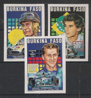 BURKINA FASO - 1995 - N°Yv. 936 - 938 - 939 - Formula 1 - Non Dentelé / Imperf. - Neuf Luxe ** / MNH / Postfrisch - Burkina Faso (1984-...)