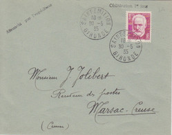 F Lettre Obl. Saint Emilion Le 30/5/35 (Premier Jour D'Emission) Sur TP 1f25 Victor Hugo N° 304 Pour Marsac - Briefe U. Dokumente